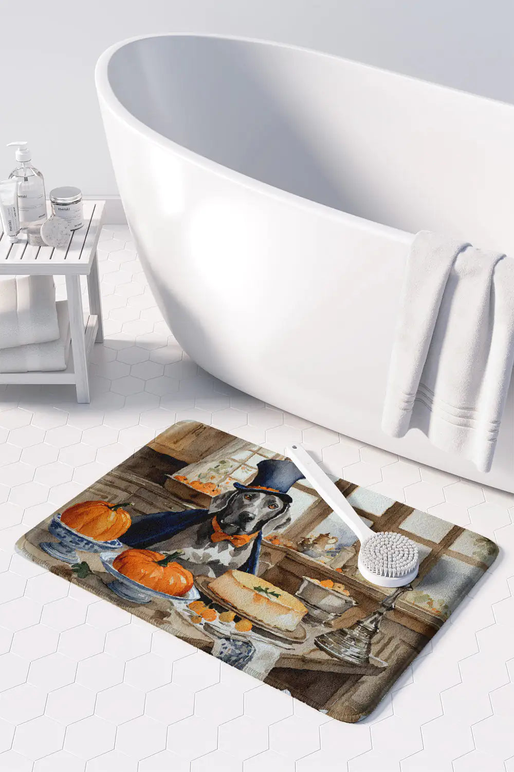 Weimaraner Fall Memory Foam Kitchen Mat