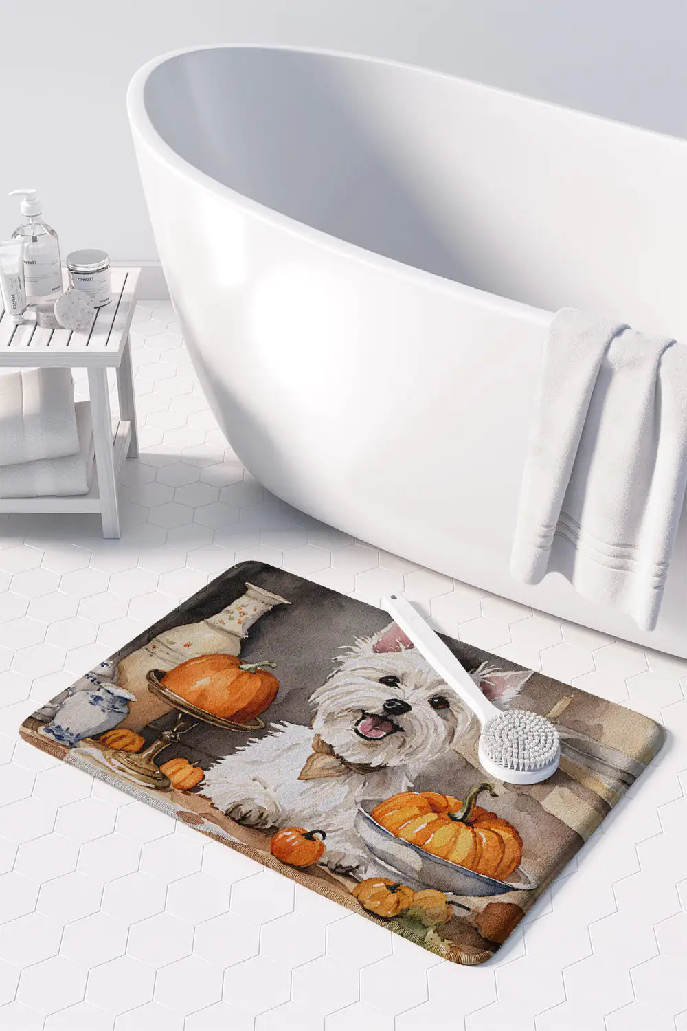 Westie Fall Memory Foam Kitchen Mat