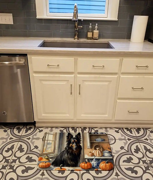 Belgian Sheepdog Fall Memory Foam Kitchen Mat