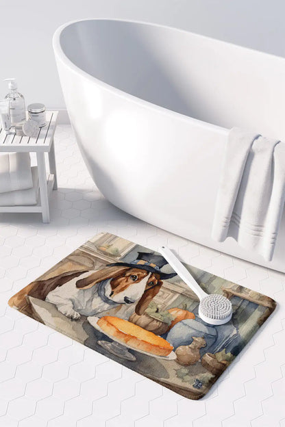 Basset Hound Fall Memory Foam Kitchen Mat