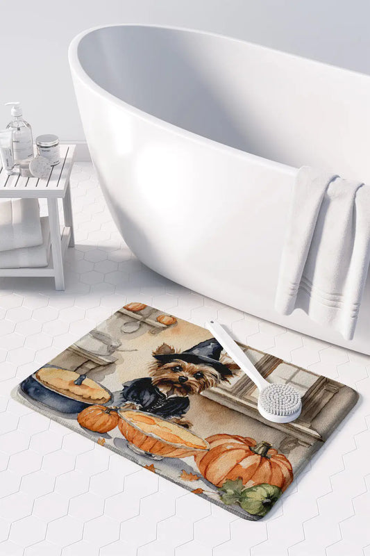 Yorkie Fall Memory Foam Kitchen Mat