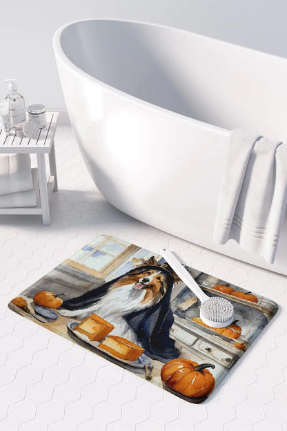 Sheltie Fall Memory Foam Kitchen Mat
