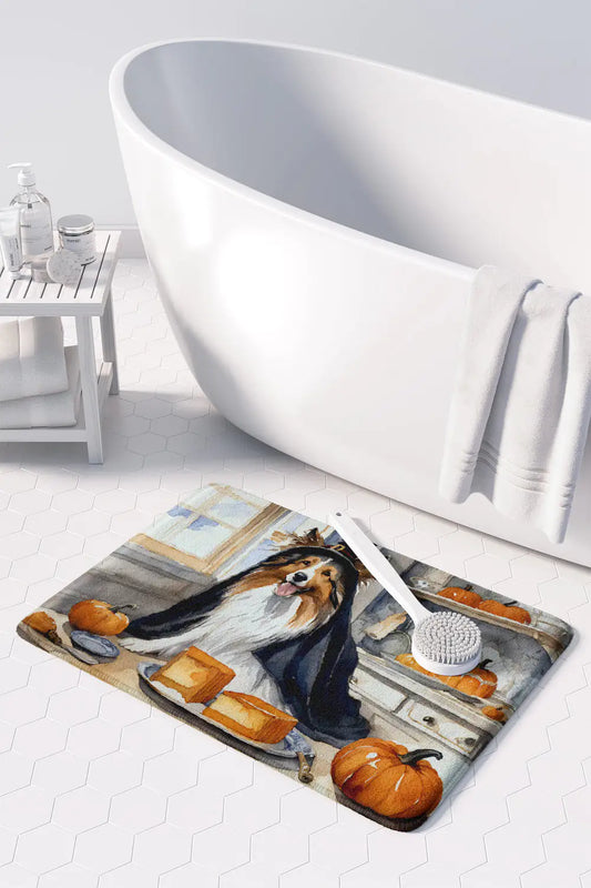 Sheltie Fall Memory Foam Kitchen Mat