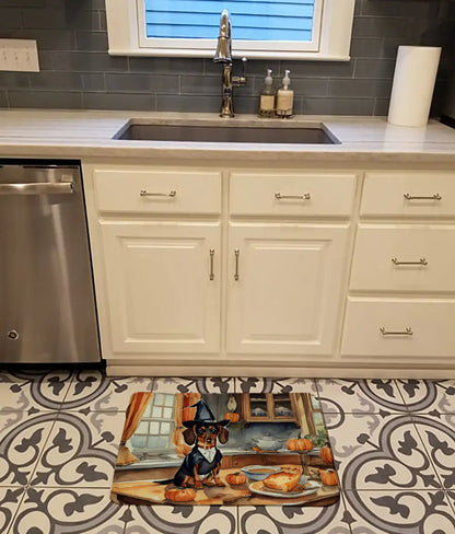 Dachshund Fall Memory Foam Kitchen Mat