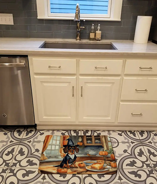 Dachshund Fall Memory Foam Kitchen Mat