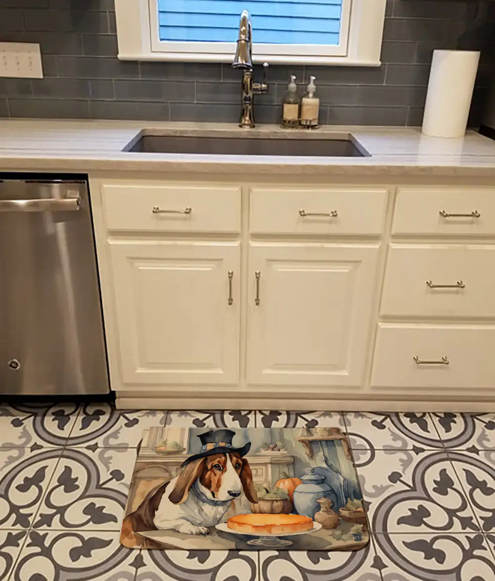 Basset Hound Fall Memory Foam Kitchen Mat