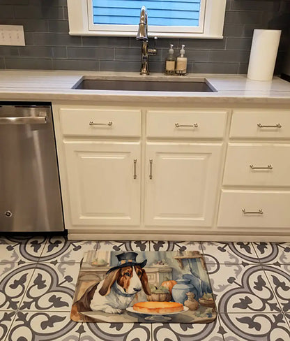 Basset Hound Fall Memory Foam Kitchen Mat
