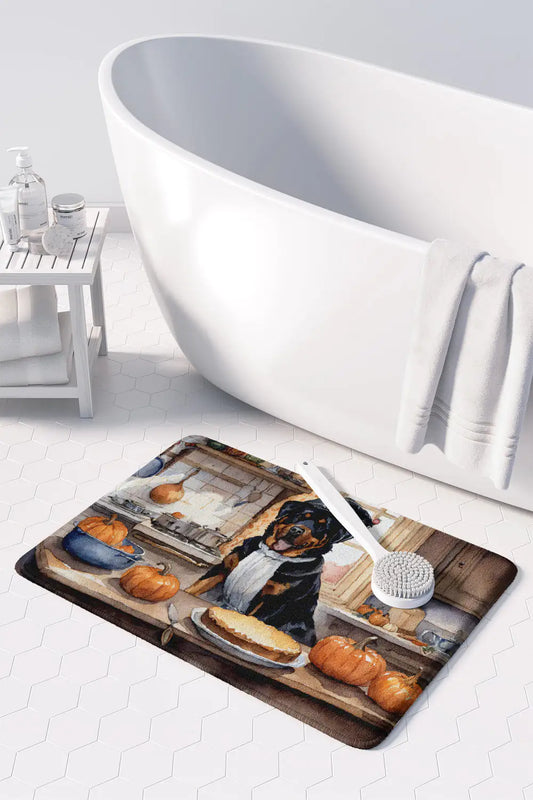 Rottweiler Fall Memory Foam Kitchen Mat
