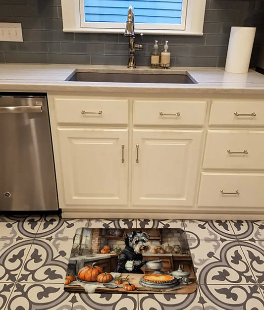 Schnauzer Fall Memory Foam Kitchen Mat