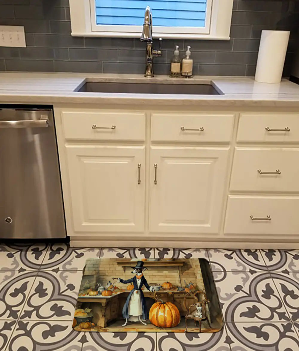 Italian Greyhound Fall Memory Foam Kitchen Mat