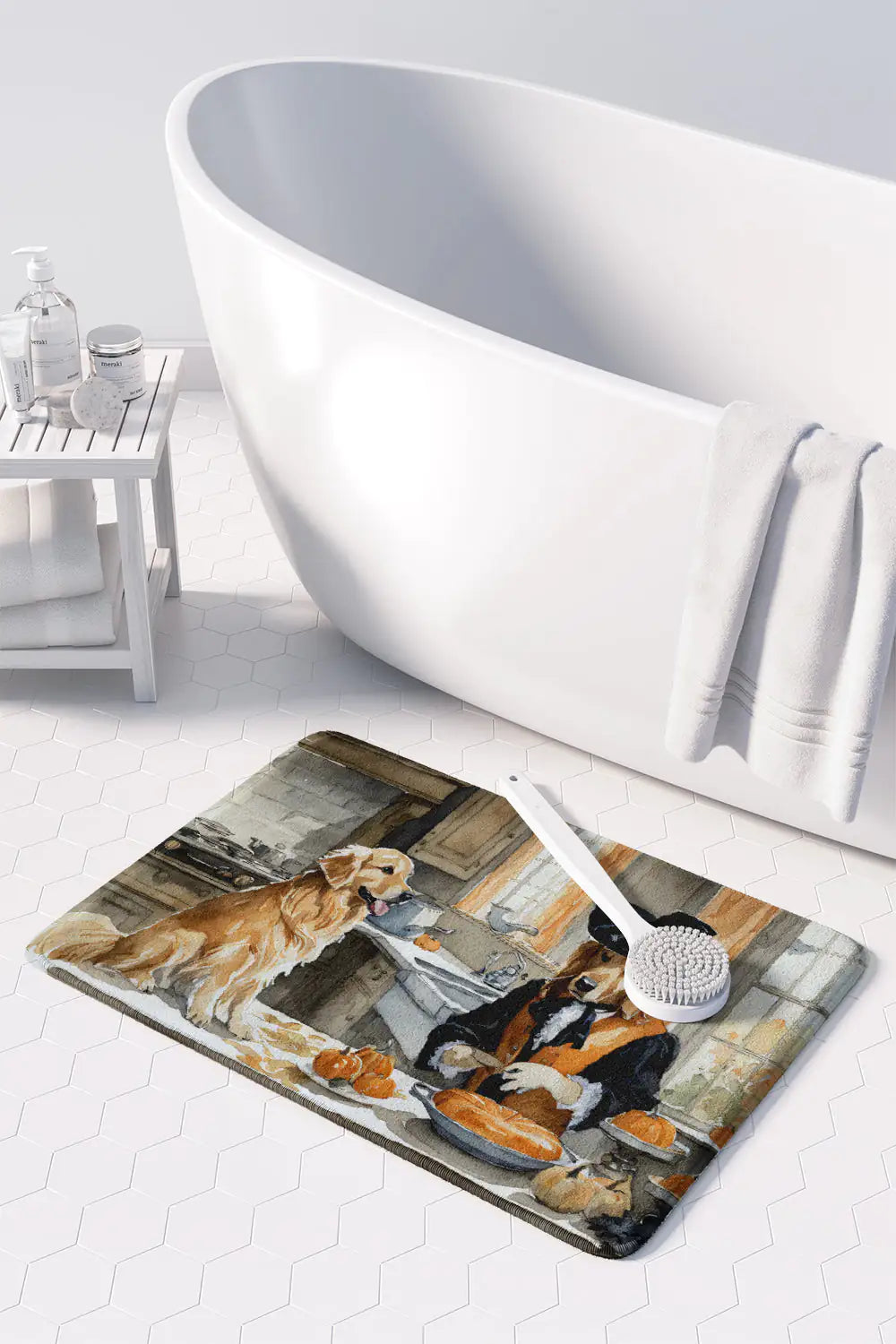 Golden Retriever Fall Memory Foam Kitchen Mat