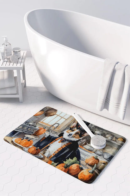 Corgi Fall Memory Foam Kitchen Mat