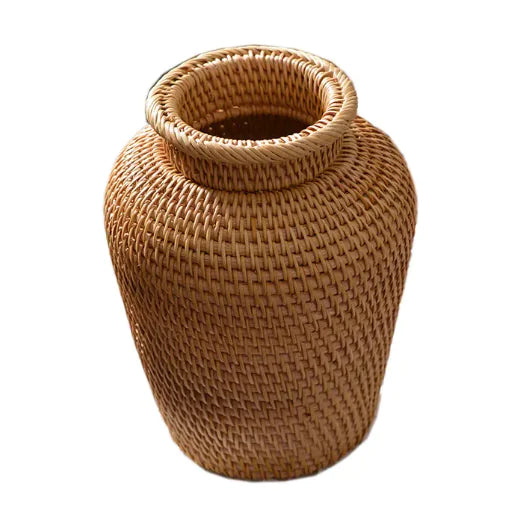 Handwoven Autumn Rattan Vase