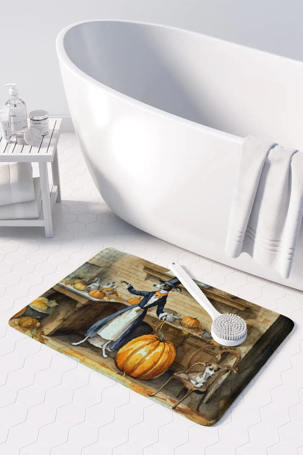 Italian Greyhound Fall Memory Foam Kitchen Mat