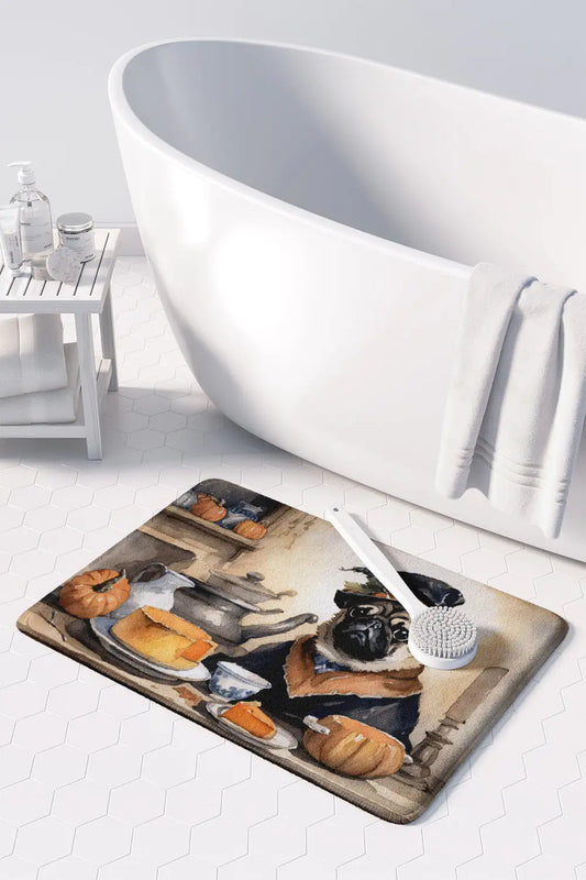 Pug Fall Memory Foam Kitchen Mat