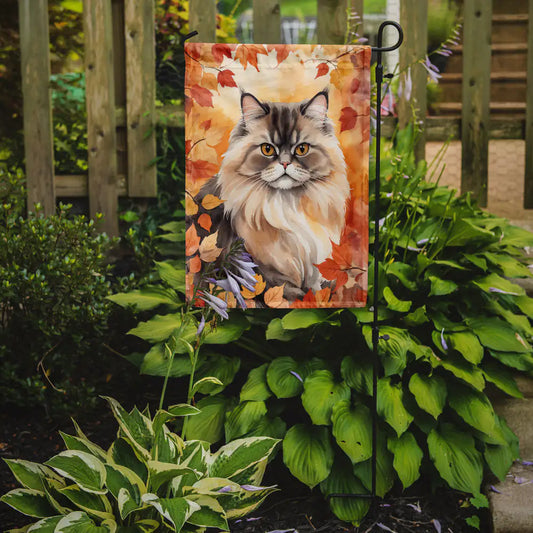 Persian Cat in Fall Banner/Flag