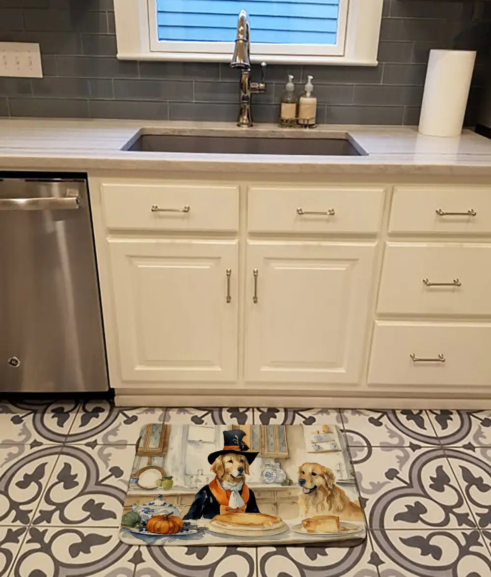 Golden Retriever Fall Memory Foam Kitchen Mat