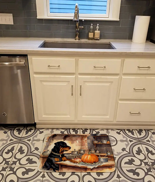 Rottweiler Fall Memory Foam Kitchen Mat