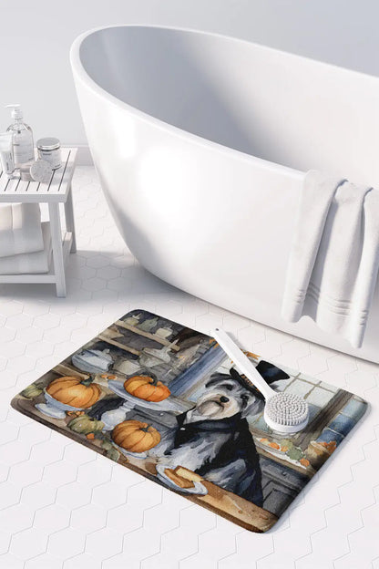 Schnauzer Fall Memory Foam Kitchen Mat