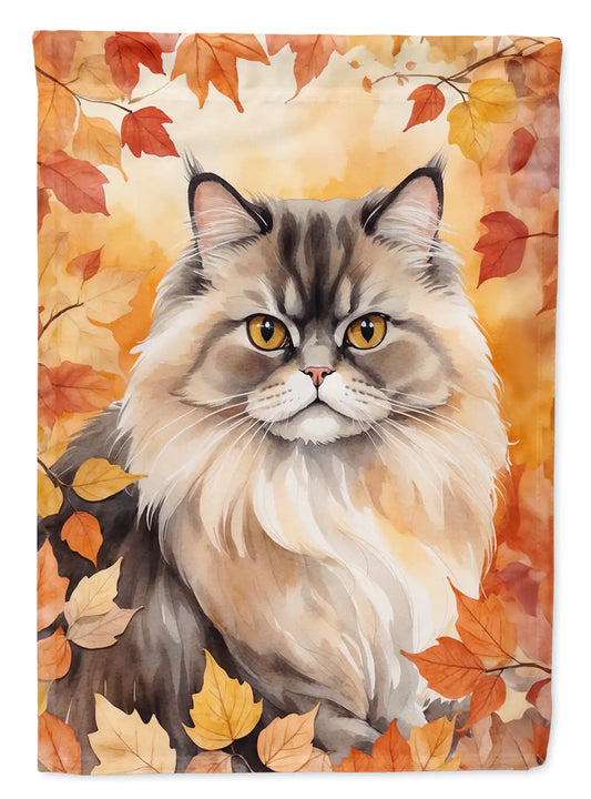 Persian Cat in Fall Banner/Flag