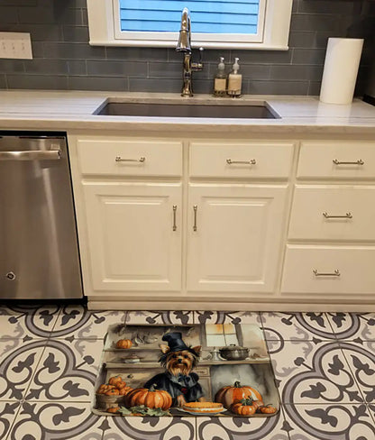 Yorkie Fall Memory Foam Kitchen Mat