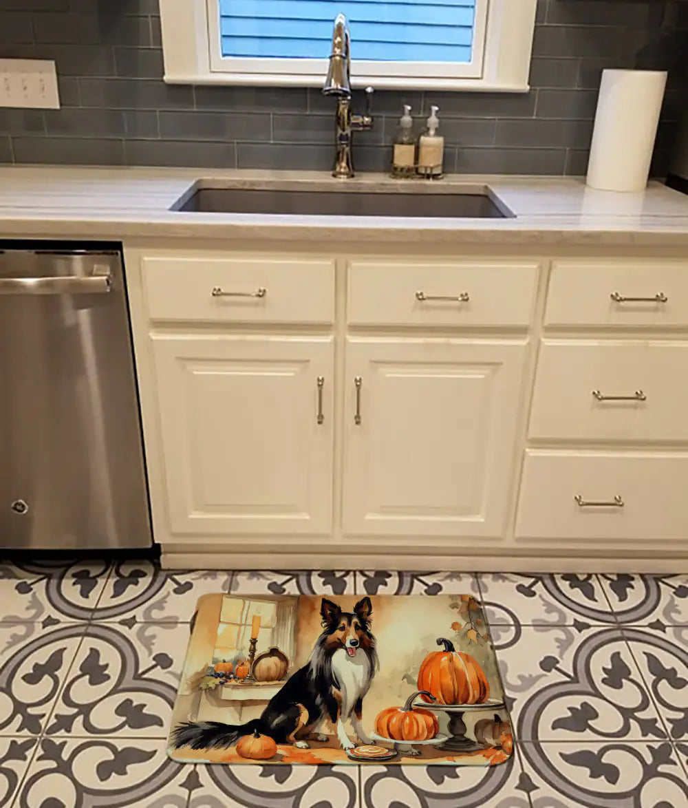Collie Fall Memory Foam Kitchen Mat