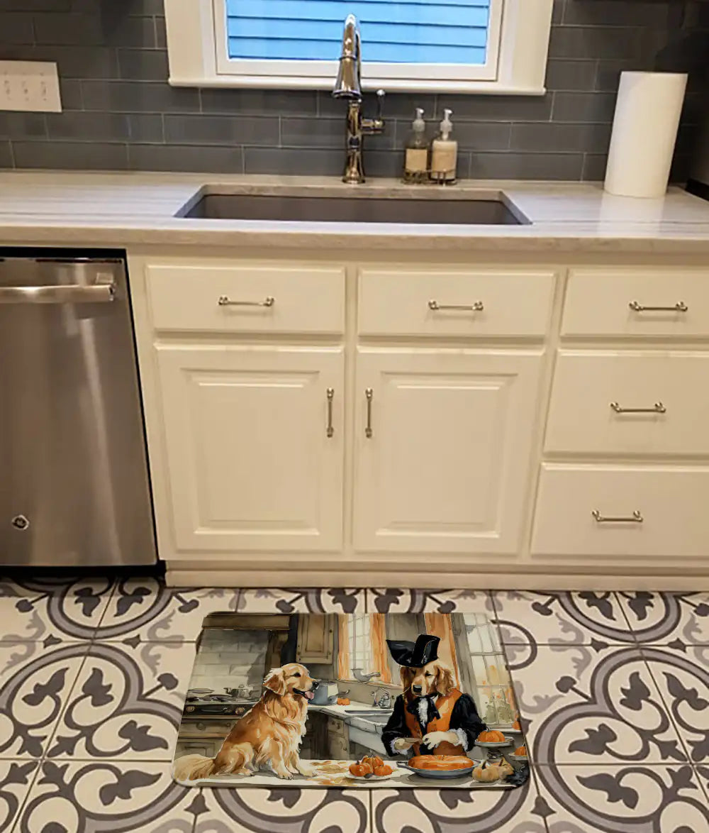 Golden Retriever Fall Memory Foam Kitchen Mat