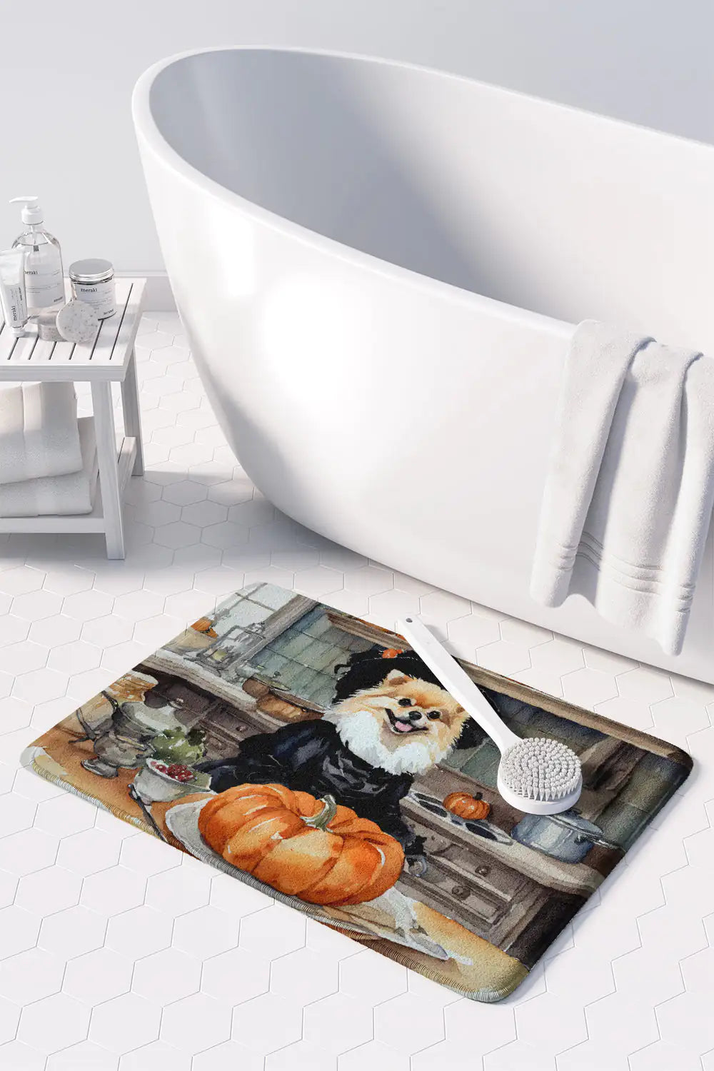 Pomeranian Fall Memory Foam Kitchen Mat