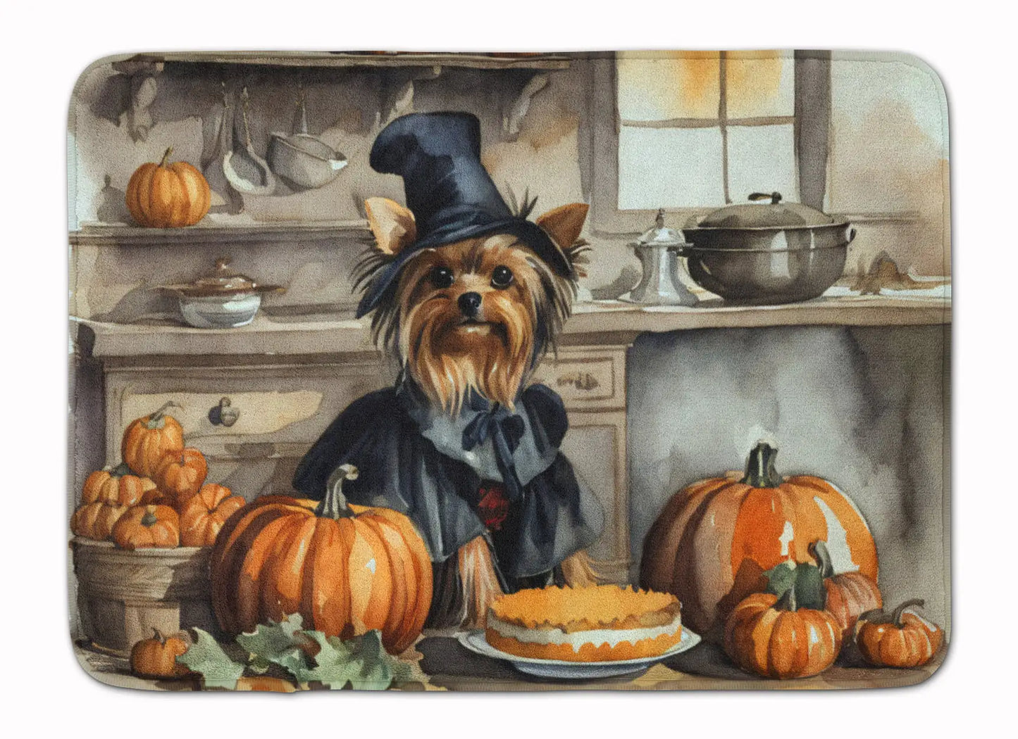 Yorkie Fall Memory Foam Kitchen Mat