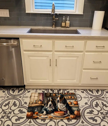 Basset Hound Fall Memory Foam Kitchen Mat