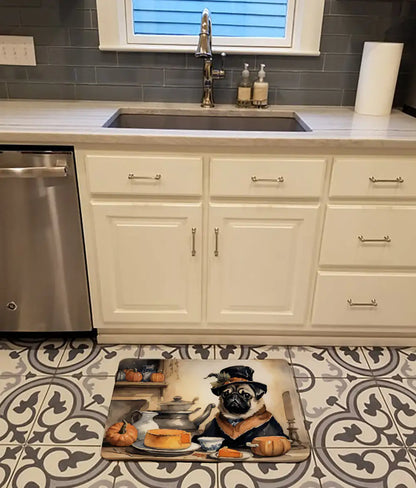 Pug Fall Memory Foam Kitchen Mat