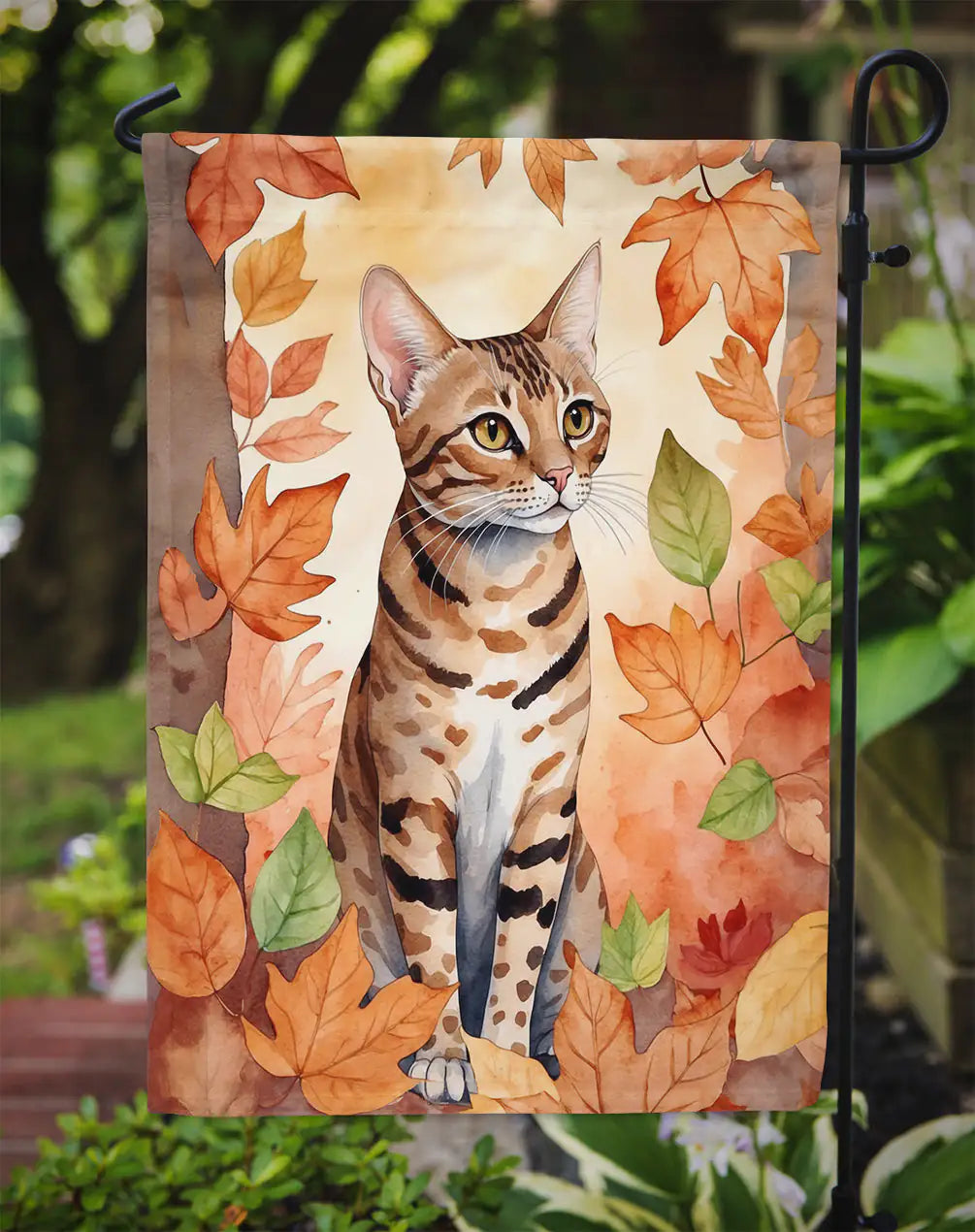 Ocicat Cat Fall Banner/Flag