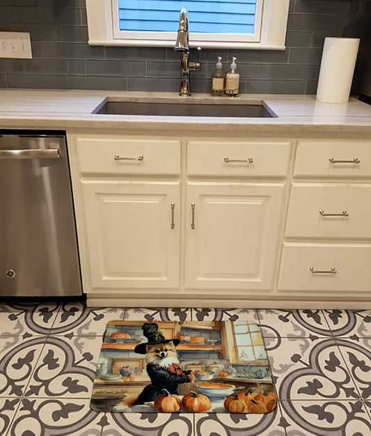 Pomeranian Fall Memory Foam Kitchen Mat
